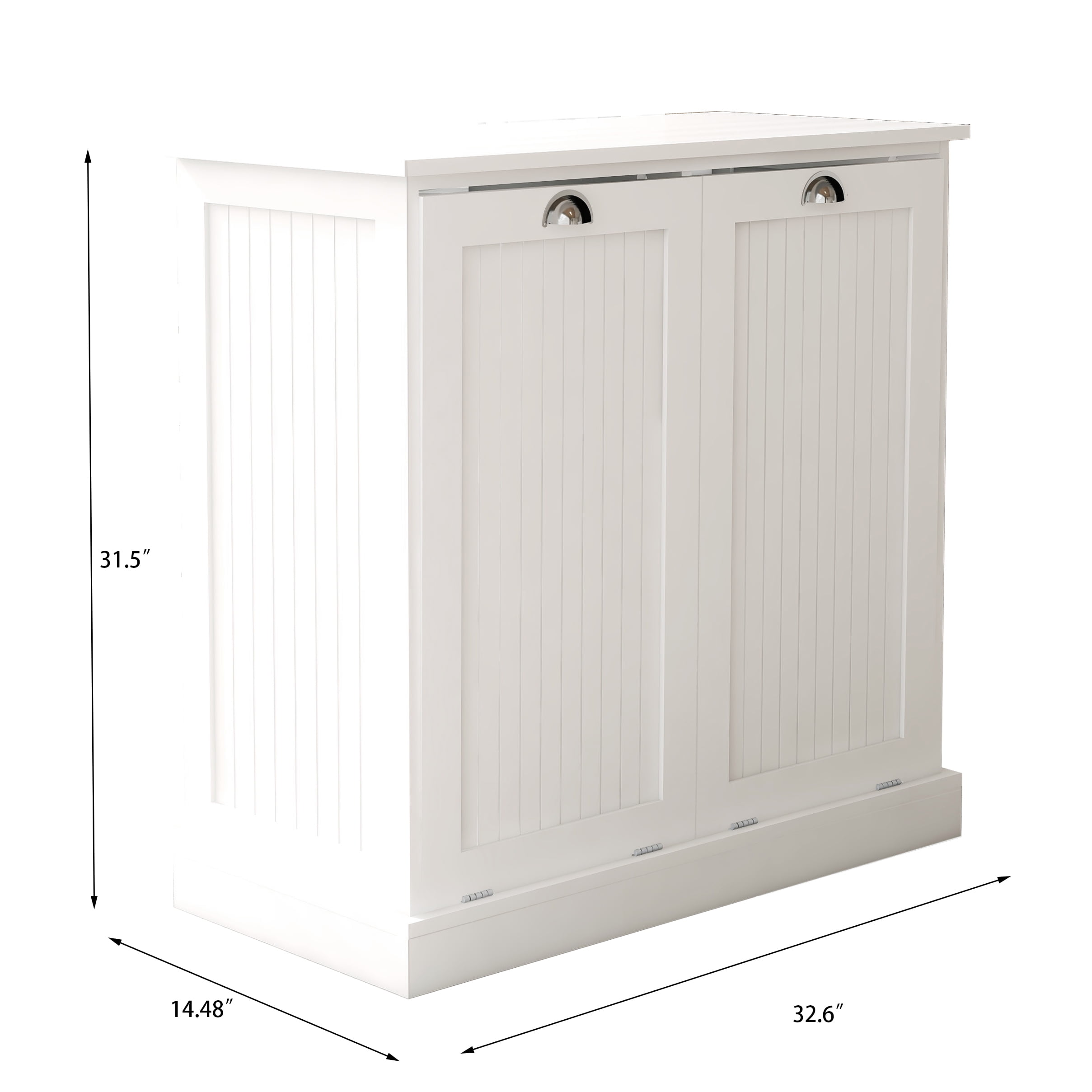 Aukfa Double Tilt Out Laundry Hamper Cabinet,Bathroom Laundry Cabinet with Basket,White