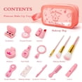 thumbnail image 2 of 15PC Children Kids Princess Wooden Makeup Kit Pretend Play Roleplaying Set with Carry Bag, 2 of 5