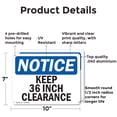 thumbnail image 2 of (2 Pack) Keep 36 Inch Clearance OSHA Notice Sign 10 Inch X 7 Inch Indoor / Outdoor Rust-Free Aluminum Metal Signs for Workplace, Workshop, and Construction Site, Made in the USA, 2 of 8