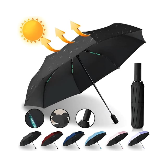Sombrilla Paraguas Automática 12k 30 cm Colores Surtidos negro