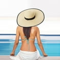 thumbnail image 3 of Women's Sun Hats Women Summer Wide Straw Hat Beach Foldable Sun Hats Floppy Roll Up Sun Cap Upf 50+ Caps Women's Accessories Sun Hats, 3 of 5