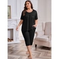 thumbnail image 2 of FEREMO Women Plus Size Pajamas Set Sleepwea Short Sleeve Pjs Floral Pajama Sets with Pockets, 2 of 5