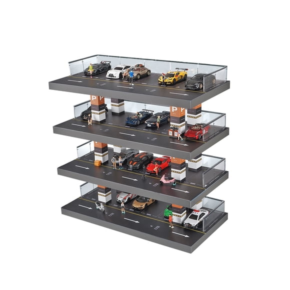 Vogacara Estuche de exposición Modelo de parque Estacionamiento Juguete Acrílico Acabado fino Estante para el hogar Plásticos multipropósito Kits de construcción modelo