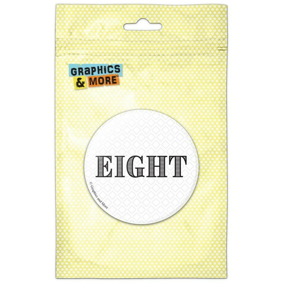 Eight Birthday Diamond Pattern Black and White Refrigerator Button Magnet