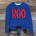 thumbnail image 3 of CILENON Halloween Costumes Woman 2024 Halloween Sweatshirts for Women 2024 Fall Cute Pumpkin Face Bat Graphic Crewneck Long Sleeve Shirt Top (F,M), 3 of 3