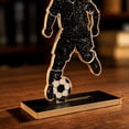 thumbnail image 7 of Cheapark Four Piece Wooden Tabletop Figurine Set With Soccer Player Silhouette For Party Layout Decor Gift, 7 of 7
