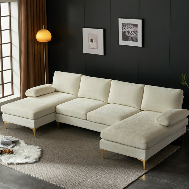 Ktaxon Modern U-Shape Sectional Sofa, 110