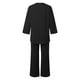 thumbnail image 5 of Conjunto informal de dos piezas para mujer: camisa de manga larga y pantalones de cintura alta - Camisa de color liso con botones, pantalones holgados con bolsillos, tallas S-XXL para todas las oca, 5 of 5