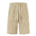 thumbnail image 2 of MIXUE Mens Shorts Summer Solid Color Stylish Flannel Casual Comfortable Breathable Mens Workout Shorts Activewear,Beige,XL, 2 of 7