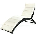 thumbnail image 5 of Patiojoy Foldable Outdoor Patio Rattan Lounge Chair Reclining Chaise Chair White, 5 of 6
