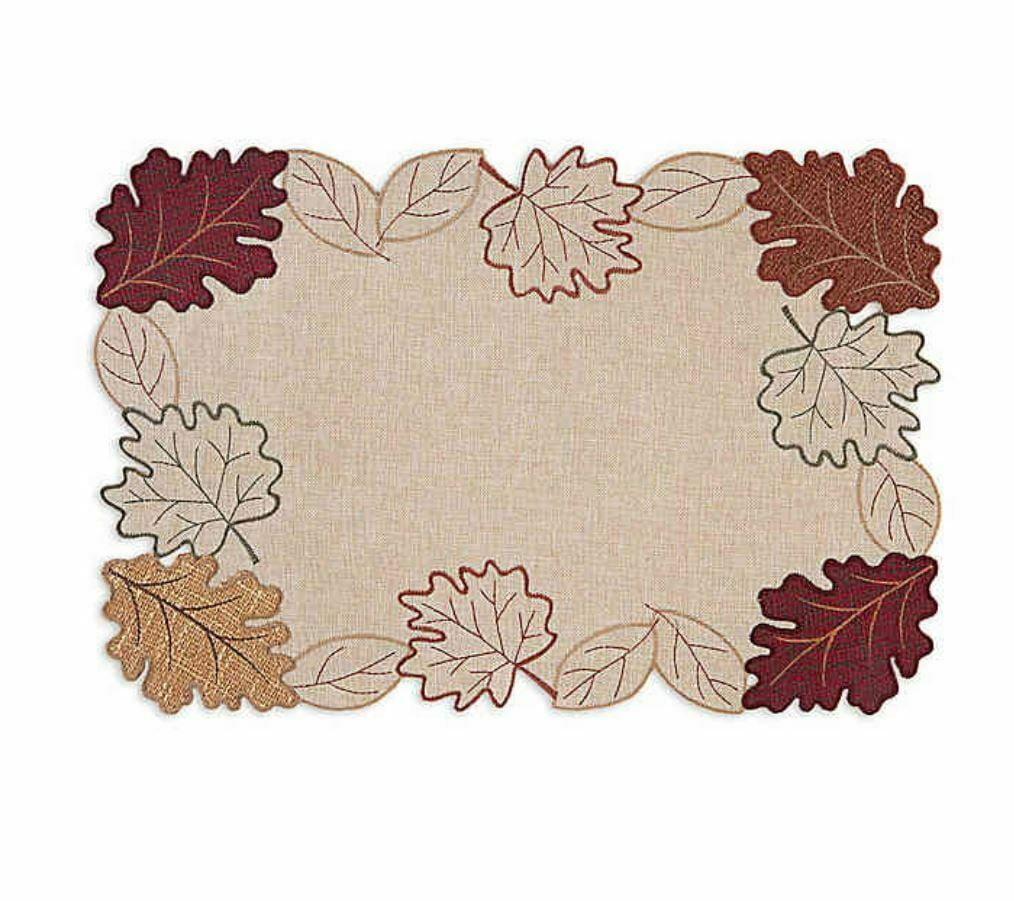 Autumn Bliss Cutwork Placemat 19" L x 13" W
