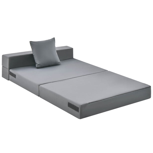 COSTWAY Matelas Camping Pliable 6,5cm Mousse Mémoire - Lit De Camp Portable Avec Sac Transport Pour Voyage, Chambre Et Extérieur