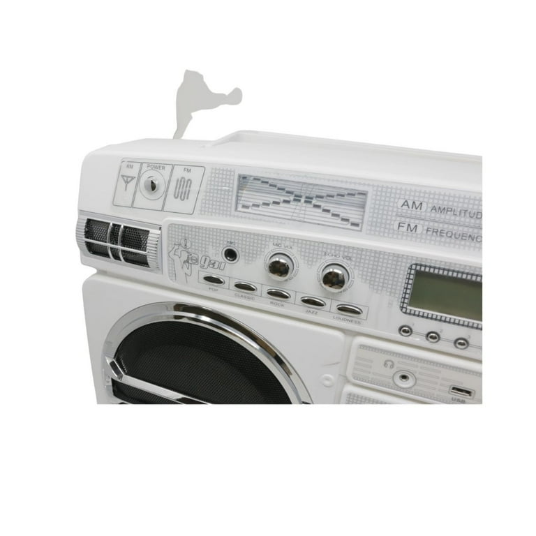 Lasonic i-931BT 80s Style Bluetooth Boombox - WHITE, Retro Design