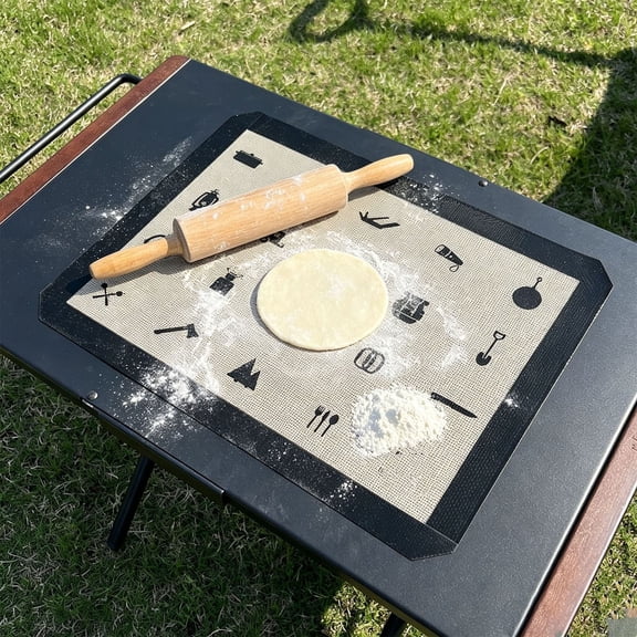 Silicone Fiber Baking Mat with Buckle,Corners Snap to Form Baking Tray,Foldable Camp Kitchen Organizer Tray,Leakproof Non-Stick Oven Liner