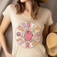 thumbnail image 4 of Creep It Real Halloween Shirt | Cute Pink Ghost Tee | Funny Pastel Spooky T-Shirt, Maroon, Size 2XL, 4 of 6
