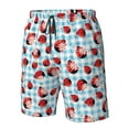 thumbnail image 5 of Kdxio Flowers and Lady Bugs Pattern Mens Casual Shorts - Drawstring Summer Beach Sports Shorts for Men, 5 of 9
