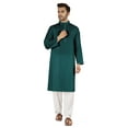 thumbnail image 5 of Atasi Cotton Kurta Solid Ethnic- Festive Long Shirt W/ Pintuck Traditional Indian Wear For Men's, 5 of 7