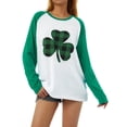 thumbnail image 1 of Sudadera Para Mujer De Manga Larga Con Estampado De TréBol De Coche Y Gato XBTCLXEBCO TréBol Verde;L, 1 of 5