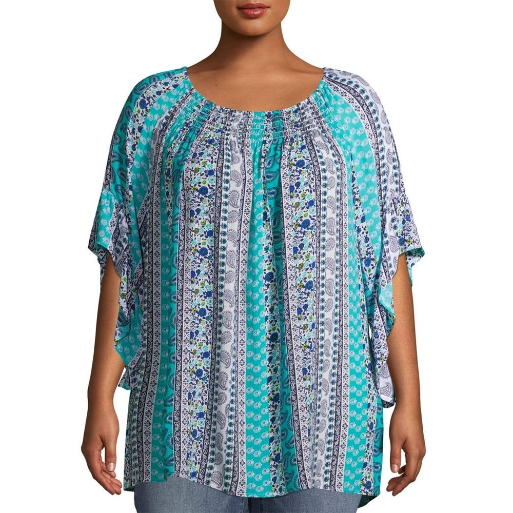 walmart plus size tops women's