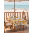 thumbnail image 2 of Outdoor Tablecloth with Umbrella Hole for Patio/Picnic/Party/Camping, Spring Botanical Waterproof Table Cloth Rectangle Table Cover Washable, Watercolor Floral Flowers Botanical Yellow (60"x 120"), 2 of 8