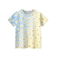 thumbnail image 3 of Grblisyd Shirts for Girls Cute Floral Print Short Sleeve T Shirts Kids Summer Loose Tops Casual Crewneck Basic Tees 10-12Y, 3 of 4