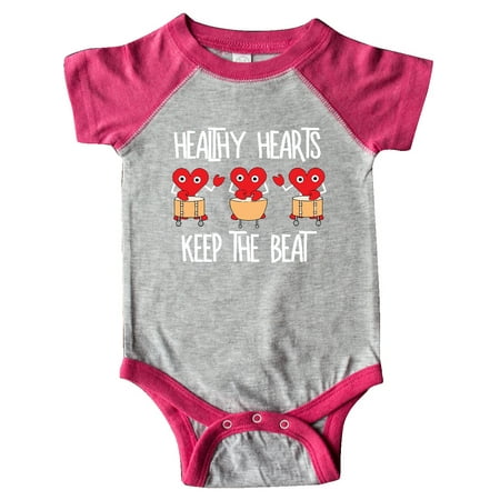 

Inktastic Healthy Hearts White Text Gift Baby Boy or Baby Girl Bodysuit