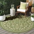 thumbnail image 2 of Safavieh Courtyard Nanda Botanical Indoor/Outdoor Area Rug, Olive/Natural, 7'10" x 7'10" Round, 2 of 12