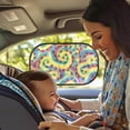 thumbnail image 2 of Jeiento Tie Dye Baby Windows Shades for Car 2 Pack Car Window Sun Shades for Kids Paw Print Sun Visor for Car Side Window Sun Glare and UV Rays Protection for Your Child, 2 of 7
