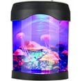 thumbnail image 2 of Acuario artificial con fondo oceánico, ambiente tranquilo con luces LED decorativas que cambian de color, minilámpara de escritorio portátil para acuario para bares, cafeterías y restaurantes, 2 of 7