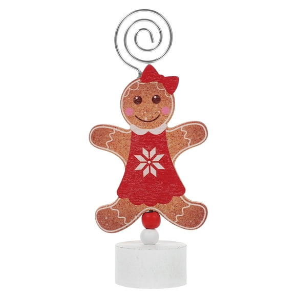 CIMAXIC christmas Christmas Gingerbread Man Card Holder Memo Note Holder Table Sign Holder for Holiday Table Setting and Desk Decoration Xmas Party Favor,5.71"X2.44"X1.54"