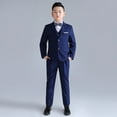 thumbnail image 4 of FLMEI Kids 4Pcs Tuxedo Suits for Boys Suit Outfit 5 Piece Set Teen Dress Clothes Little Big Girls Formal Wear boys dress shirts Boys Dress Suit, 4 of 8