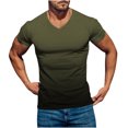 thumbnail image 2 of ZCFZJW Mens Casual 3D Printing T-Shirts Big and Tall Regular Fit Graphic Tee Shirts Summer Short Sleeve Trendy V Neck Pullover Tshirt Tops Z08-Army Green XXXXL, 2 of 5