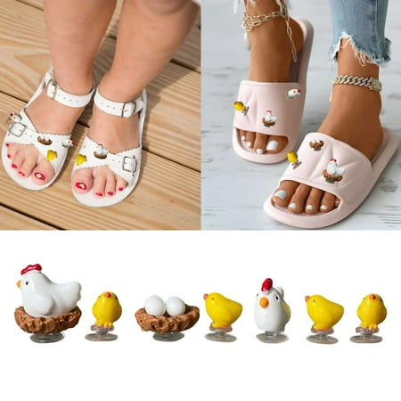 

Mishuowoti Cute 3D ChickenHole DIY Matching Shoe Decoration 4PCS/Set Manual Shoe Accessories Trend Cute Buckle Fashion DIY