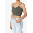thumbnail image 3 of TheMogan Women's Solid Spaghetti Straps Ribbed Seamless Stretch Crop Cami Tank Top, 3 of 7