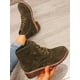 thumbnail image 5 of UKAP Botas para mujer Botas de combate Botines de tobillo impermeables con cordones botas bajas botas de tacón bajo, 5 of 5