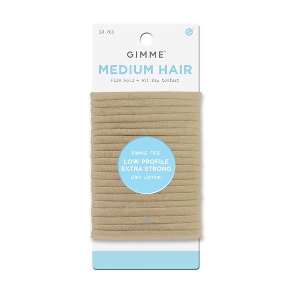 Gimme Beauty Low Profile Hair Bands - Seamless Elastic Ties for Fine & Thick Hair - 20 Pack, Blonde