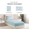 thumbnail image 2 of Sleepy Town Bed Sheets Set, Soft & Wrinkle Free Microfiber 2 Piece Twin Sheet Set Deep Pocket, Light Blue, 2 of 5
