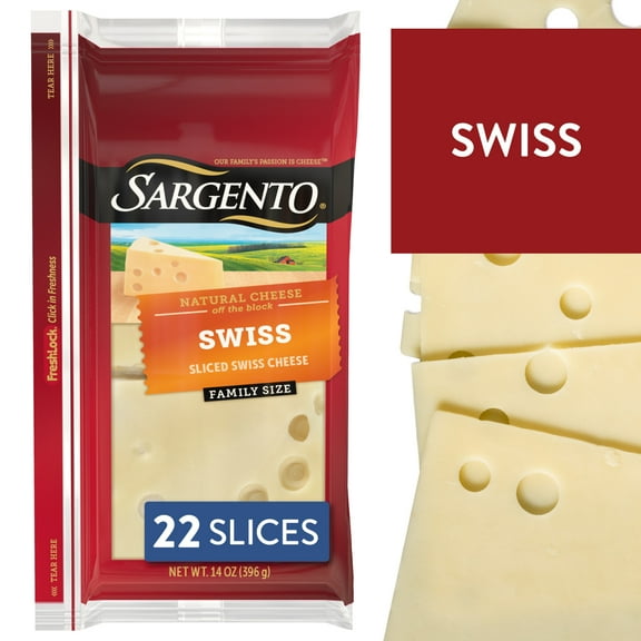 Sargento® Sliced Swiss Natural Cheese, 22 slices