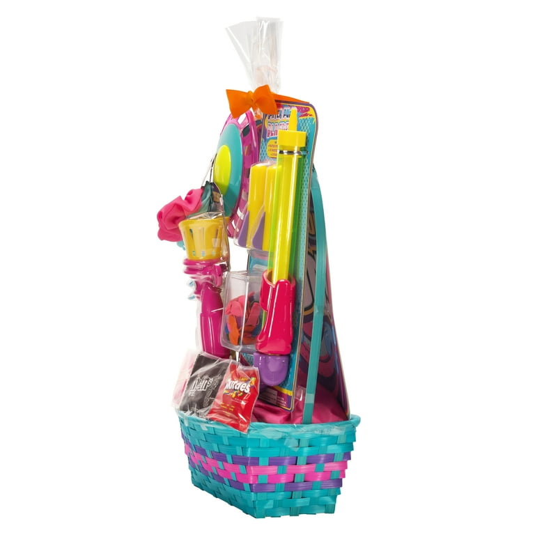 Girl Outdoor Games Easter Filled Basket with Plastic Toys and