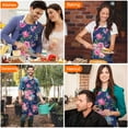 thumbnail image 4 of Pioneer Flower Floral Print Pattern Apron-Garden Aprons for Women with Pockets-Cotton Linen Waterproof Kitchen Cooking Gardening Aprons Adjustable for Kitchen,Cooking,BBQ and Salon 33x27 Inch, 4 of 7