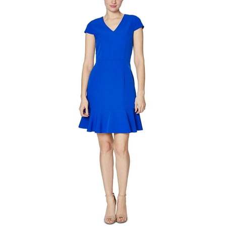 Betsey Johnson Women's Ruffle-Hem Dress Turq/Aqua Size 16