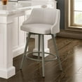 thumbnail image 3 of Amisco Duncan 31.75" Polyester Swivel Bar Stool in Pale Gray/Matt Light Gray, 3 of 6
