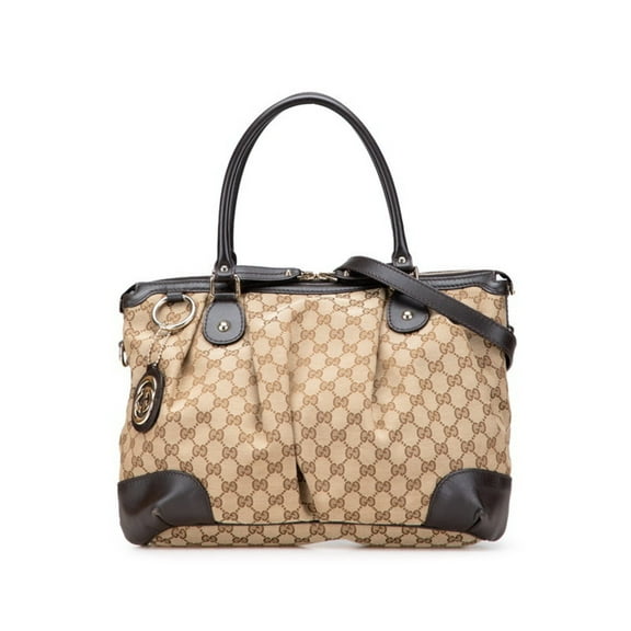 Pre-Owned Gucci GG Canvas Sukey Tote/Shoulder Bag, 2-Way, 285730, Beige/Brown and... (Good)