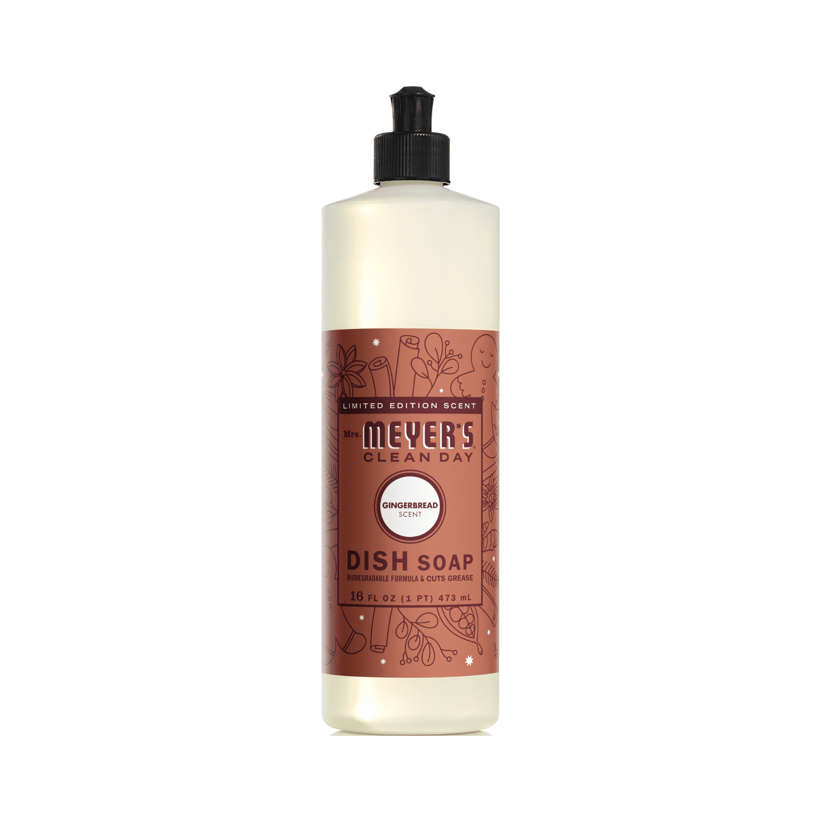 Mrs. Meyer’s Clean Day Liquid Dish Soap 3 Pack Variety, Iowa Pine, Peppermint, Gingerbread, 16 oz Each, 1 ct