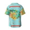 thumbnail image 2 of KLL USA Tourist Map Print Men's Shirt Short Sleeve Button Down Summer Cuba Beach Shirts- X-Large, 2 of 7