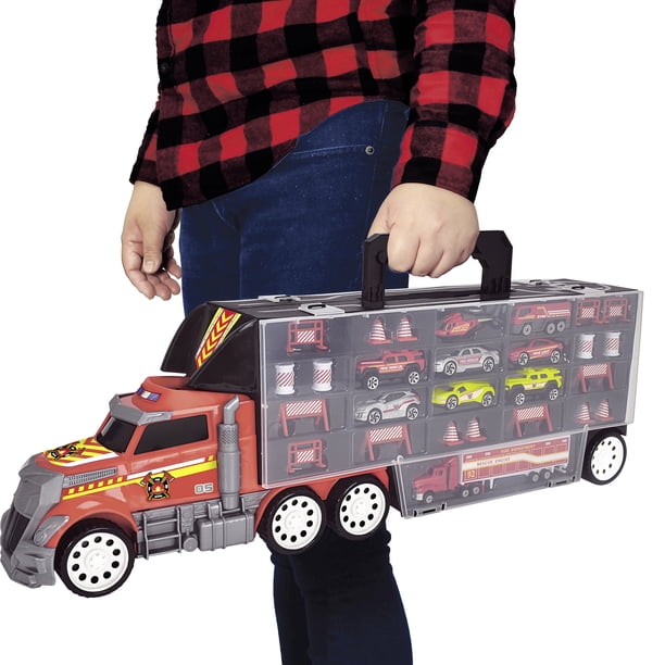 Dickie Toys 203749023 Carry Case Camion avec poignée de Transport 7 Voitures Jouet et hélicoptère et Accessoires 65x13 cm à partir de 3 Ans Noir : Dickie Toys Dickie Toys 203749023 Carry Case Camion avec poignée de Transport 7 Voitures Jouet et hélicoptère et Accessoires 65x13 cm à partir de 3 Ans Noir : Dickie Toys