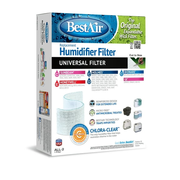 BestAir® ALL-2 Extended Life Universal Humidifier Replacement Paper Wick for Many Models Wt: 0.5 lb