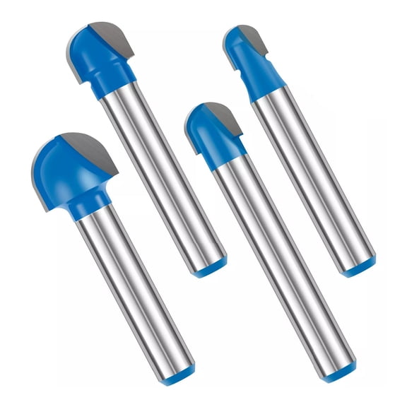 4pcs 1/4 Inch Shank Round Nose Router Bit Core Router Bit Set for Cutting Cutter TAPDRA Spare Part