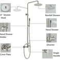 thumbnail image 5 of TVTIUO Outdoor Shower Fixtures SUS304 Outdoor Shower Faucet Kit Stainless Steel 8 Inch Shower Head with Hand Spray Shower System Wall Mount 2 Function Brushed Nickel, 5 of 7