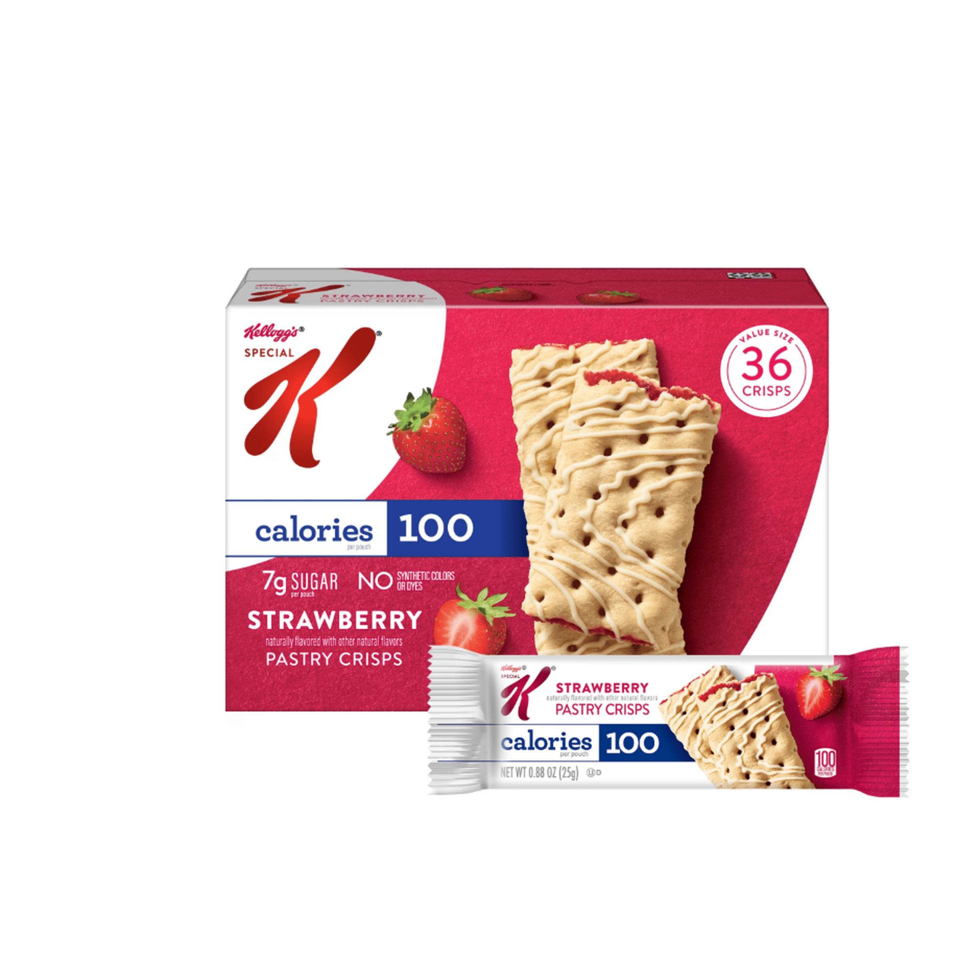 Kellogg's Special K Strawberry Pastry Crisps, 100 Calories, 36 Count, 15.84 oz